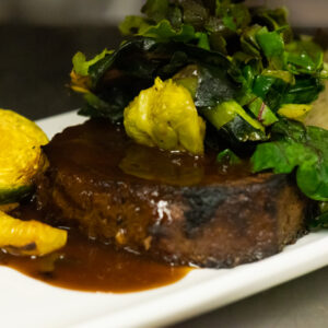 Paleo organic meatloaf with organic vegetables