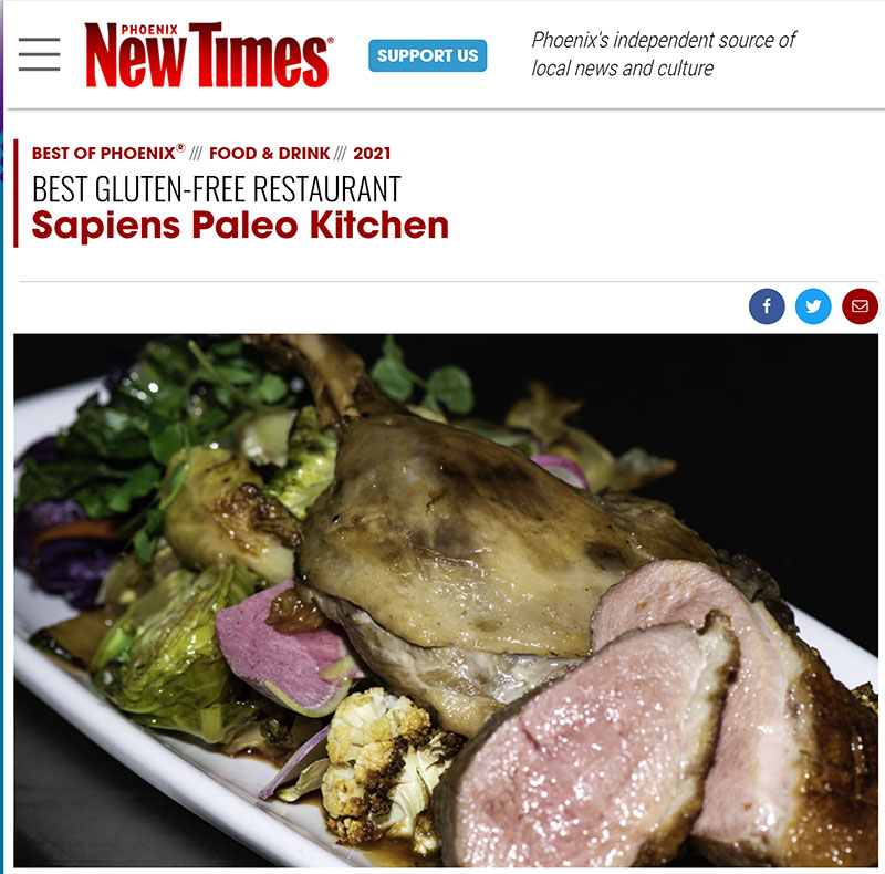 Best Paleo Restaurant, Sapiens Kitchen, Phoenix New Times