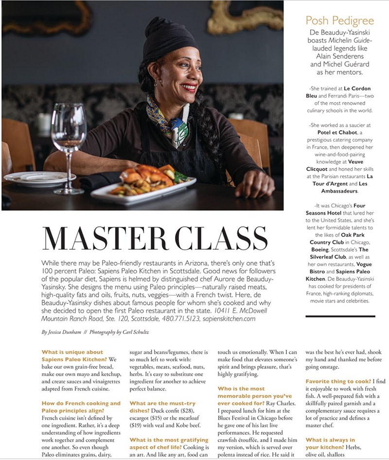 Chef Aurore's Sapiens Paleo Kitchen published at Modern Luxury Magazine article